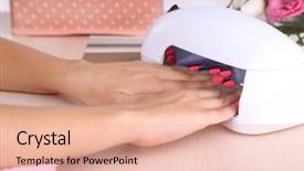  Presentation with manicure - Amazing slides having young-woman-is-getting-manicure backdrop and a lemonade colored foreground