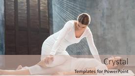  Presentation with massage therapy - Slide set having young-woman-is-getting-thai background and a soft green colored foreground