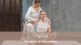  Presentation with massage therapy - Colorful presentation theme enhanced with young-woman-is-getting-thai backdrop and a coral colored foreground