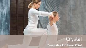  Presentation with massage therapy - Presentation design having young-woman-is-getting-thai background and a gray colored foreground