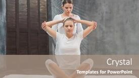  Presentation with massage therapy - Slides having young-woman-is-getting-thai background and a coral colored foreground