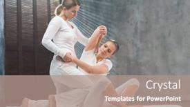  Presentation with massage therapy - Audience pleasing theme consisting of young-woman-is-getting-thai backdrop and a coral colored foreground