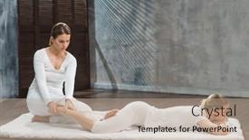  Presentation with massage therapy - PPT theme enhanced with young-woman-is-getting-thai background and a coral colored foreground