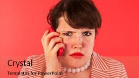  Presentation with angry - Presentation design enhanced with young-woman-is-having background and a coral colored foreground