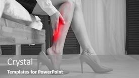  Presentation with tired - PPT theme consisting of young-woman-is-massaging-tired background and a gray colored foreground