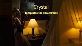  Presentation with addiction - Amazing theme having young-woman-is-smoking backdrop and a wine colored foreground