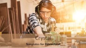  Presentation with carpenter - Presentation design enhanced with young-woman-is-training background and a coral colored foreground