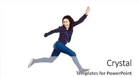  Presentation with young athletes box jumping - Presentation theme consisting of young woman jumping on white background and a white colored foreground