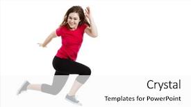  Presentation with teens - Slides featuring young woman jumping on white background and a  colored foreground