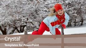  Presentation with wooden - PPT layouts consisting of young woman jumping over wooden background and a  colored foreground