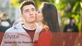  Presentation with forgiveness - Slide deck enhanced with young-woman-kissing-her-disappinted background and a red colored foreground