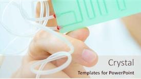  Presentation with modeling - Slide set consisting of young-woman-laboratory-assistant-mount background and a lemonade colored foreground