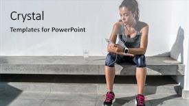  Presentation with asian music - Audience pleasing theme consisting of young woman listening to music backdrop and a light gray colored foreground