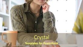  Presentation with course - Amazing presentation theme having young-woman-looking-in-laptop backdrop and a violet colored foreground