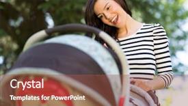  Presentation with baby - Amazing presentation theme having young woman looking into baby backdrop and a  colored foreground