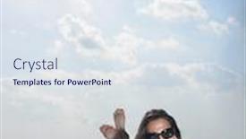  Presentation with yacht - Amazing presentation theme having young-woman-lying-on-cushions backdrop and a sky blue colored foreground