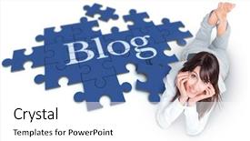  Presentation with blog - Beautiful presentation theme featuring woman lying on the floor backdrop and a white colored foreground