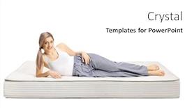  Presentation with mattress - Amazing slides having young-woman-lying backdrop and a white colored foreground