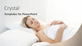  Presentation with bed - Presentation having young-woman-lying background and a white colored foreground
