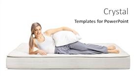  Presentation with mattress - Amazing presentation theme having young-woman-lying backdrop and a white colored foreground