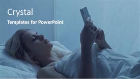  Presentation with bed - Slides consisting of young-woman-lying background and a teal colored foreground