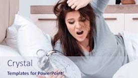  Presentation with time management - Presentation design with young-woman-lying background and a sky blue colored foreground