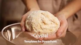  Presentation with dough - Presentation theme consisting of young woman making dough background and a coral colored foreground