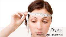  Presentation with brain sports - Amazing presentation having young woman - measuring brain size backdrop and a lemonade colored foreground