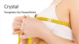  Presentation with breast - Colorful PPT layouts enhanced with young woman measuring her breast backdrop and a white colored foreground