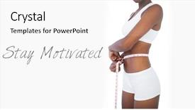  Presentation with young woman diagnosis of sti - Colorful theme enhanced with measure goals - young woman measuring her waist backdrop and a white colored foreground