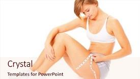  Presentation with complete - Cool new slides with young woman measuring herself backdrop and a lemonade colored foreground