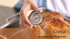  Presentation with young woman diagnosis of sti - Amazing PPT theme having young woman measuring temperature backdrop and a red colored foreground