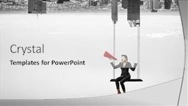  Presentation with mime - PPT layouts consisting of young-woman-mime-mixed-media background and a white colored foreground