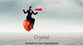  Presentation with mime - Colorful presentation theme enhanced with young-woman-mime-mixed-media backdrop and a light gray colored foreground