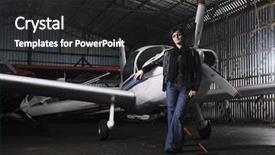  Presentation with old clothes - Amazing PPT theme having young woman model in fashion backdrop and a dark gray colored foreground