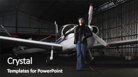  Presentation with old clothes - Presentation theme with young woman model in fashion background and a dark gray colored foreground