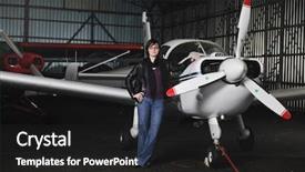  Presentation with old clothes - Presentation theme enhanced with young woman model in fashion background and a black colored foreground