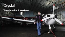  Presentation with old clothes - Presentation theme consisting of young woman model in fashion background and a black colored foreground