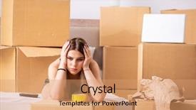  Presentation with moving - PPT theme having young woman moving to new background and a  colored foreground
