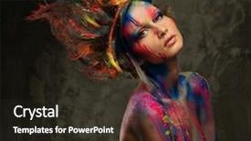  Presentation with woman nude body - Audience pleasing theme consisting of young woman muse with creative backdrop and a wine colored foreground