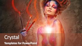  Presentation with woman nude body - PPT theme consisting of young woman muse with creative background and a tawny brown colored foreground