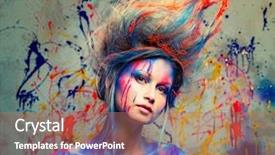  Presentation with woman nude body - Beautiful presentation theme featuring young woman muse with creative backdrop and a coral colored foreground