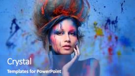  Presentation with woman nude body - Presentation theme consisting of young woman muse with creative background and a teal colored foreground