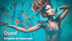  Presentation with woman nude body - Beautiful theme featuring young woman muse with creative backdrop and a  colored foreground