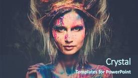  Presentation with woman nude body - Presentation design with young woman muse with creative background and a ocean colored foreground