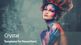  Presentation with woman nude body - Slide set with young woman muse with creative background and a  colored foreground