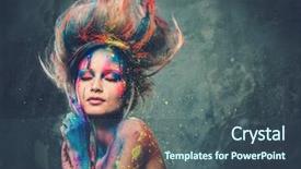  Presentation with hairy body - Presentation design featuring young woman muse with creative background and a ocean colored foreground