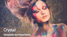  Presentation with woman nude body - PPT layouts enhanced with young woman muse with creative background and a coral colored foreground