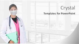  Presentation with medical clipboard - Presentation theme enhanced with young-woman-nurse-or-doctor background and a white colored foreground