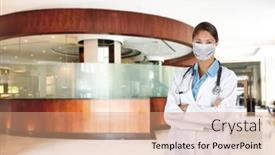 Presentation with surgical nurse - Colorful presentation theme enhanced with young-woman-nurse-or-doctor backdrop and a coral colored foreground